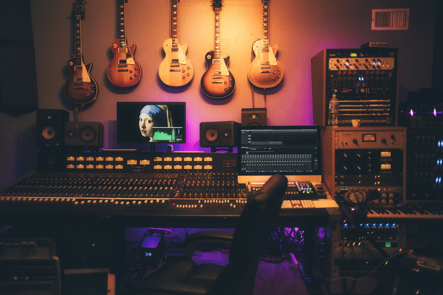 Microphone in a recording setting; illustrative photograph